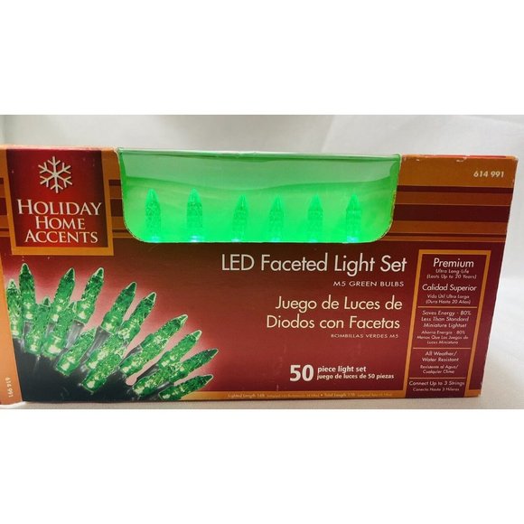 Home Accents Christmas Holiday 50 Green M5 LED Light String Faceted Crystal 2006 - Picture 3 of 11